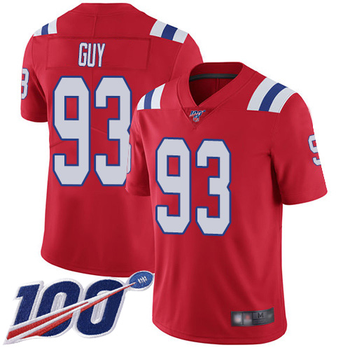 New England Patriots Football 93 Vapor Untouchable 100th Season Untouchable Limited Red Men Lawrence Guy Alternate NFL Jersey